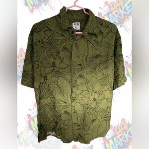 HI FINEST Green Floral Shirt XL